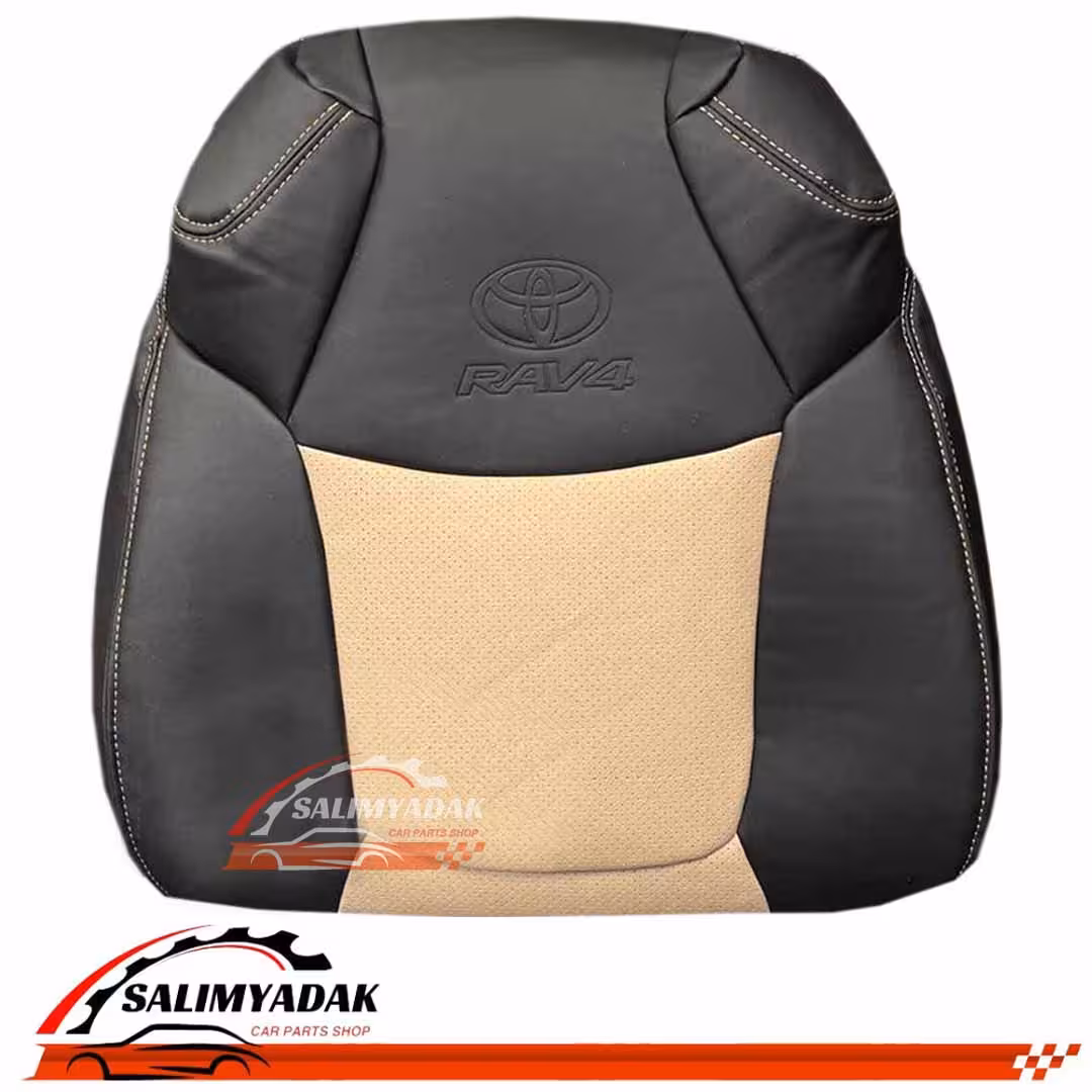 روکش صندلی تویوتا رافور (RAV 4) مدل 2023 و 2024 چرم رنگ مشکی وسط کرم
