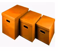 باکس چرمی پرتابل سایز M رنگ نارنجی ارتفاع 20 سانتی متر عمق 43 سانتی متر 33  سانتی متر فانتونی کد J985