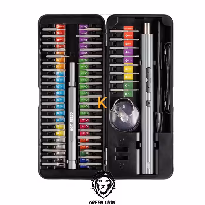 پیچ گوشتی شارژی گرین لاین مدل GN58IN1ELSD مجموعه 58 عددی