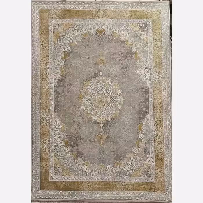 فرش 1200 شانه ماشینی کاشان طرح ترمه طلایی 9متری(باارسال رایگان)