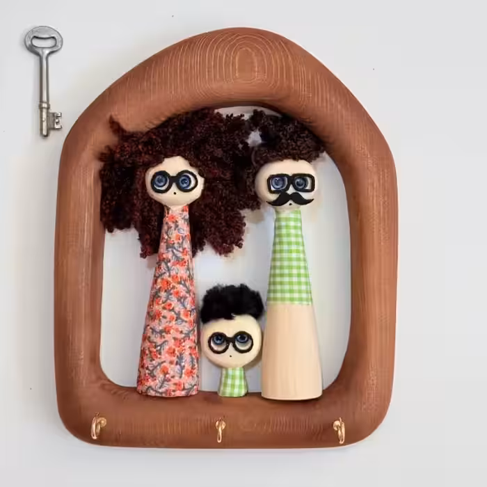 جاکلیدی آدمک بزرگ جفتی با بچه طرح پنج