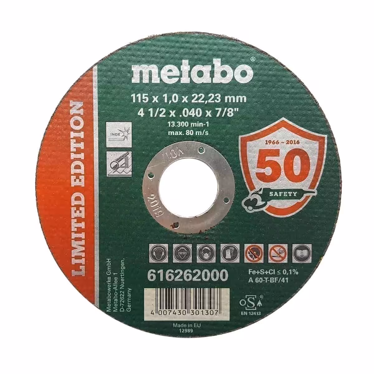 صفحه استیل بر 115 میلیمتر متابو