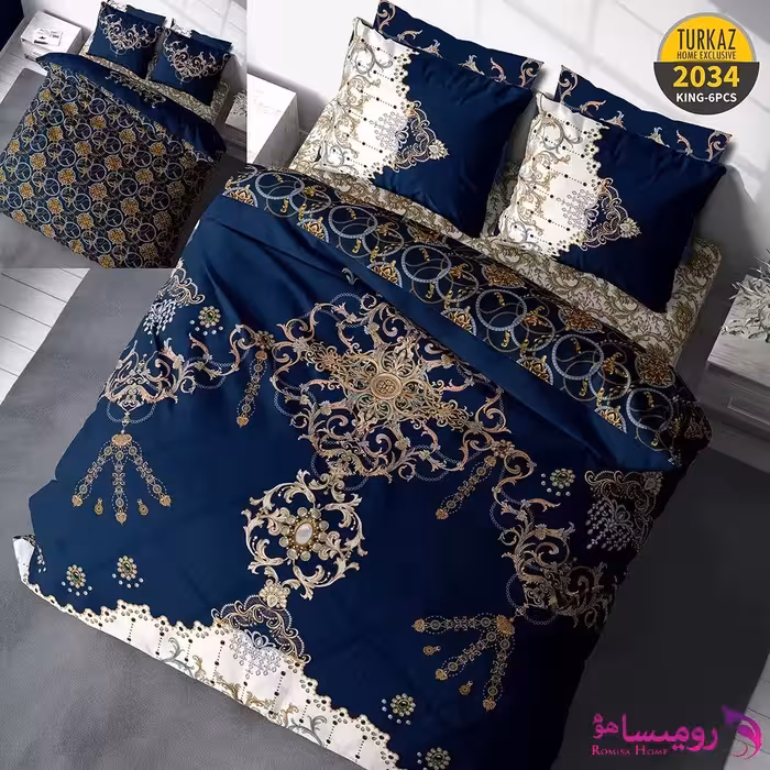 قیمت و خرید روتختی طرح داماس دونفره برند ترکاز کد 2034