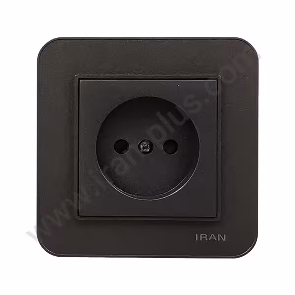 پریز برق ساده محافظ دار مدل ارس زغال سنگی