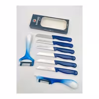 ست 6 عددی چاقوی میوه‌خوری و 2 عدد پوست‌کن زولینگن | Solingen | مدل کلیور سیم‌دار | رنگ سرمه‌ای | تیغه استیل ضدزنگ | طراحی ارگونومیک | مناسب برای آشپزخانه | ساخت آلمان