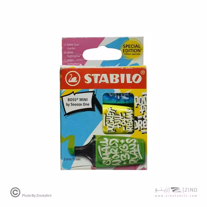 علامت زن جور3رنگ باس مینی (فسفری اسنوز) استابیلو کد07/03-61