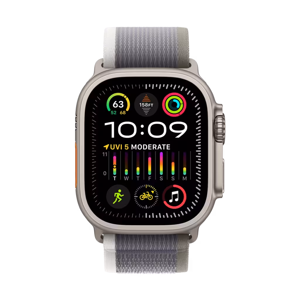 اپل واچ مدل اولترا 2 تیتانیومی با بند لوپ ترایل سبز/خاکستری