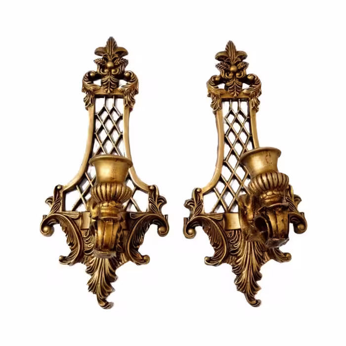 شمعدان مدل دیوارکوب طرح توری مجموعه دو عددی