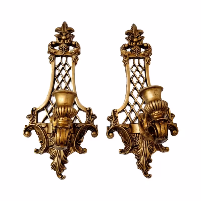 شمعدان مدل دیوارکوب طرح توری مجموعه دو عددی