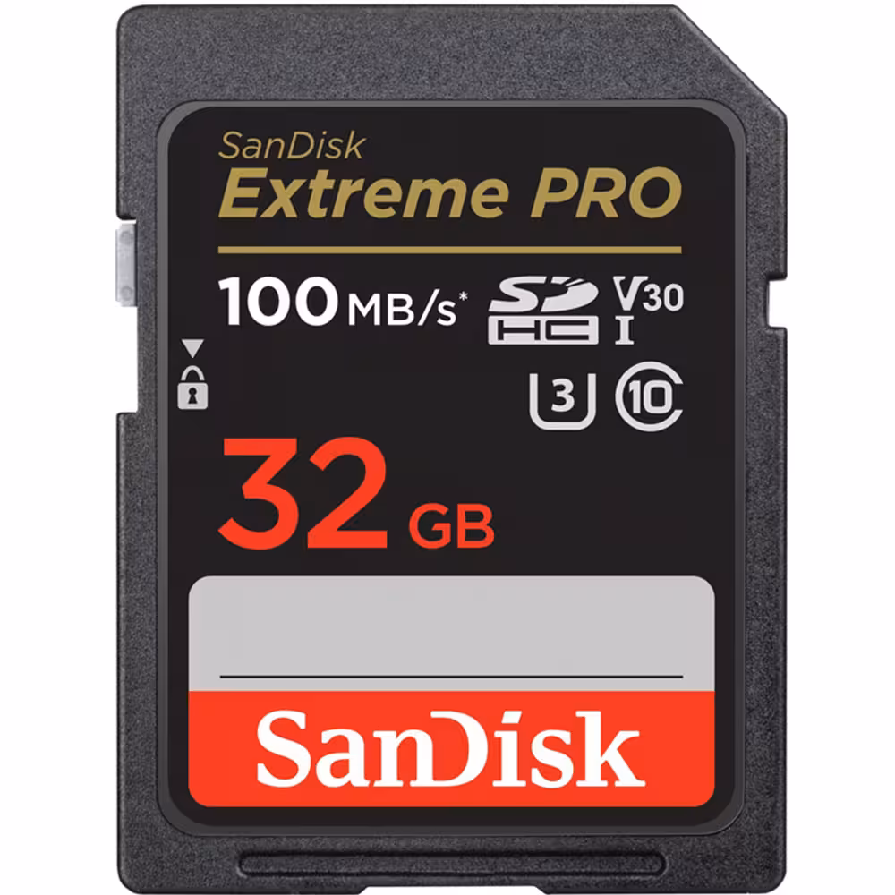 کارت حافظه SDXC سن دیسک مدل Extreme Pro V30 کلاس 10 استاندارد UHS-I U3 سرعت 100mbps ظرفیت 32 گیگابایت