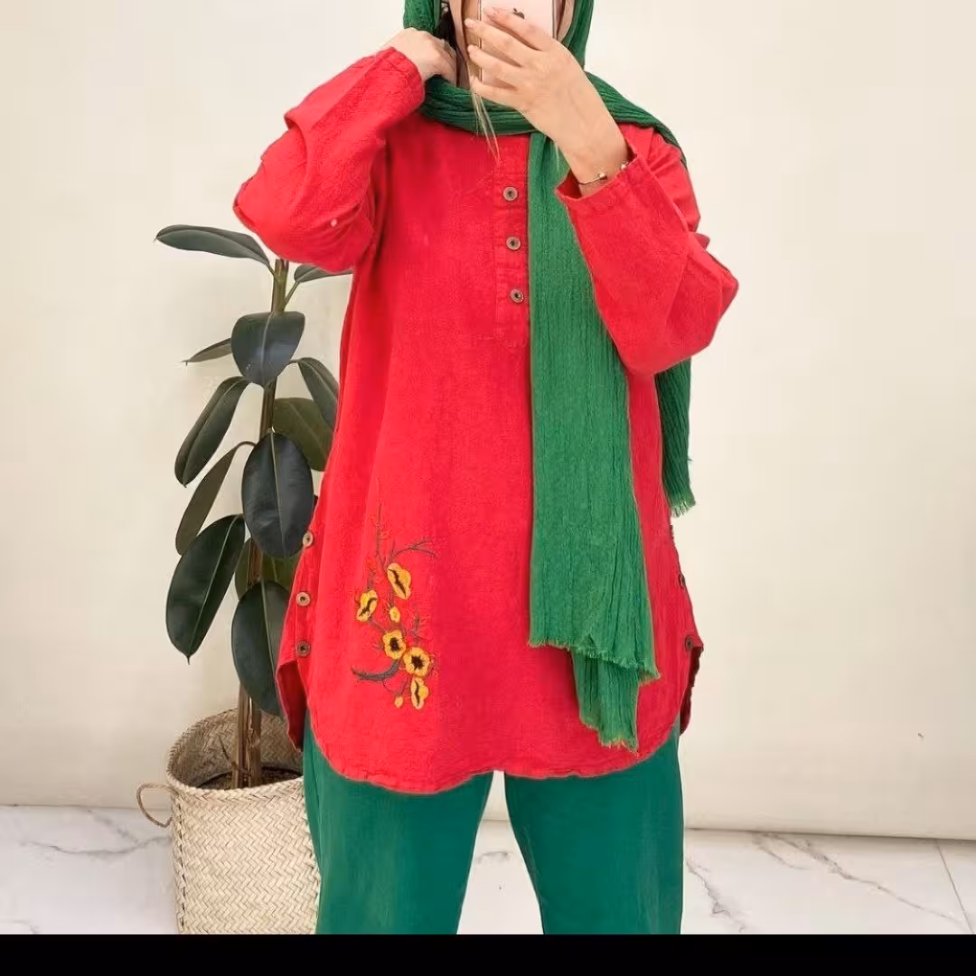 تونیک مانتویی دخترانه و زنانه(فری سایرز تا46)تونیک مجلسی تونیک راحتی تونیک مانتو کوتاه