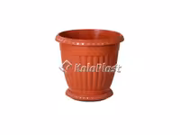 گلدان گرد پلاستیکی با زیرگلدانی کد 302