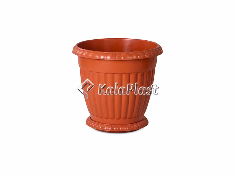 گلدان گرد پلاستیکی با زیرگلدانی کد 302