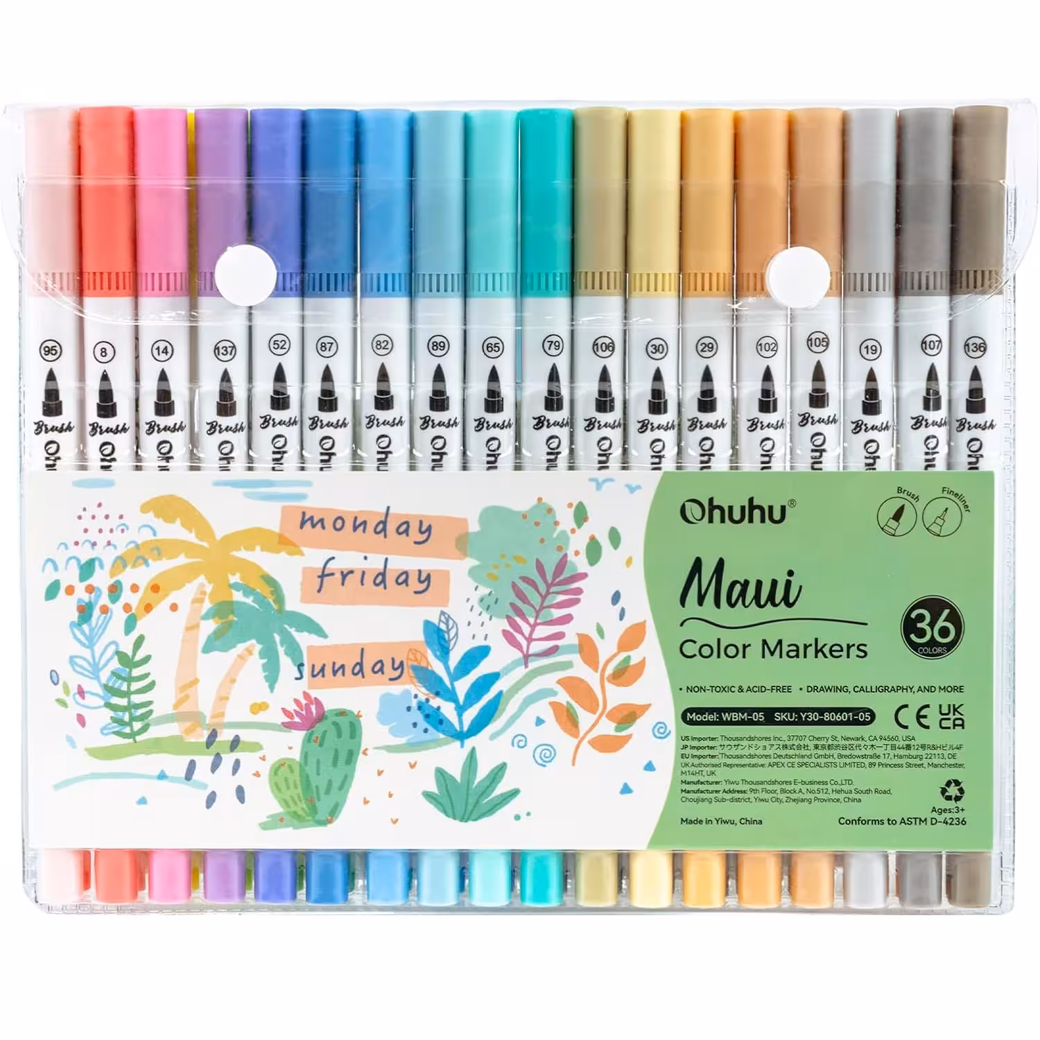 ماژیک راندو اوهوهو مدل دوسر پاستلی بسته 36 عددی