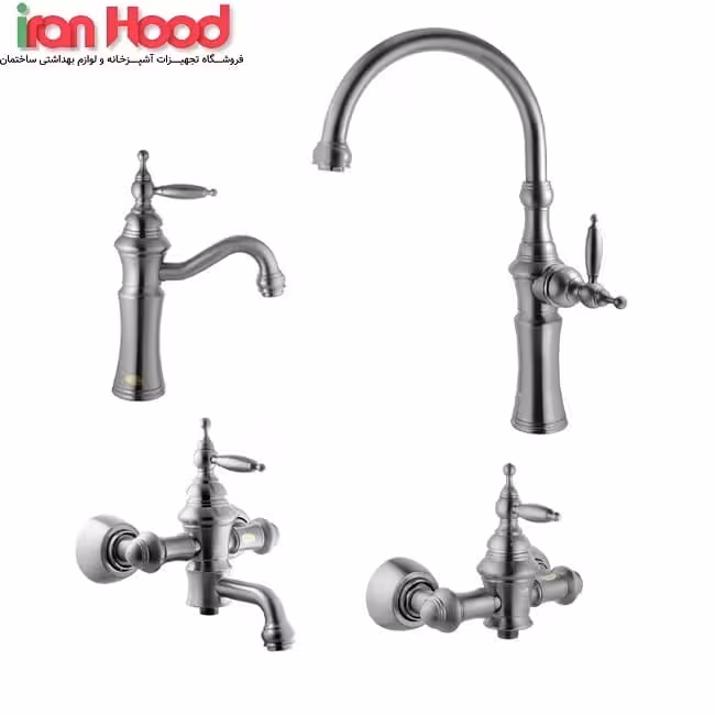 ست شیرالات درخشان مدل بل کروم