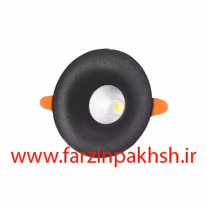 چراغ سقفی توکار 7 وات COB پارس شعاع توس مدل آمیتریس بدنه مشکی