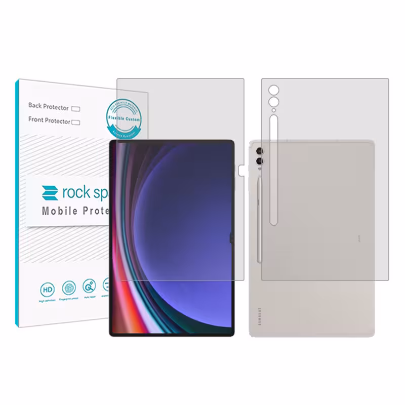 محافظ صفحه نمایش شفاف راک اسپیس مدل Hygel مناسب برای تبلت سامسونگ Galaxy Tab S9 Ultra به همراه محافظ پشت تبلت