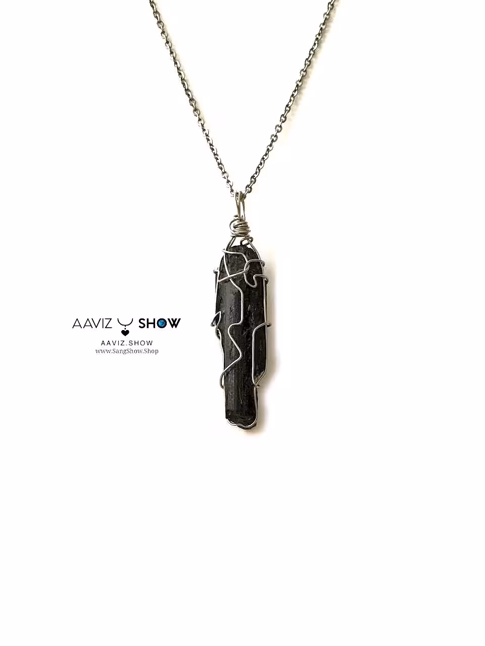 گردنبند تورمالین سیاه درشت نمونه استثنایی و اصل و معدنی A1125