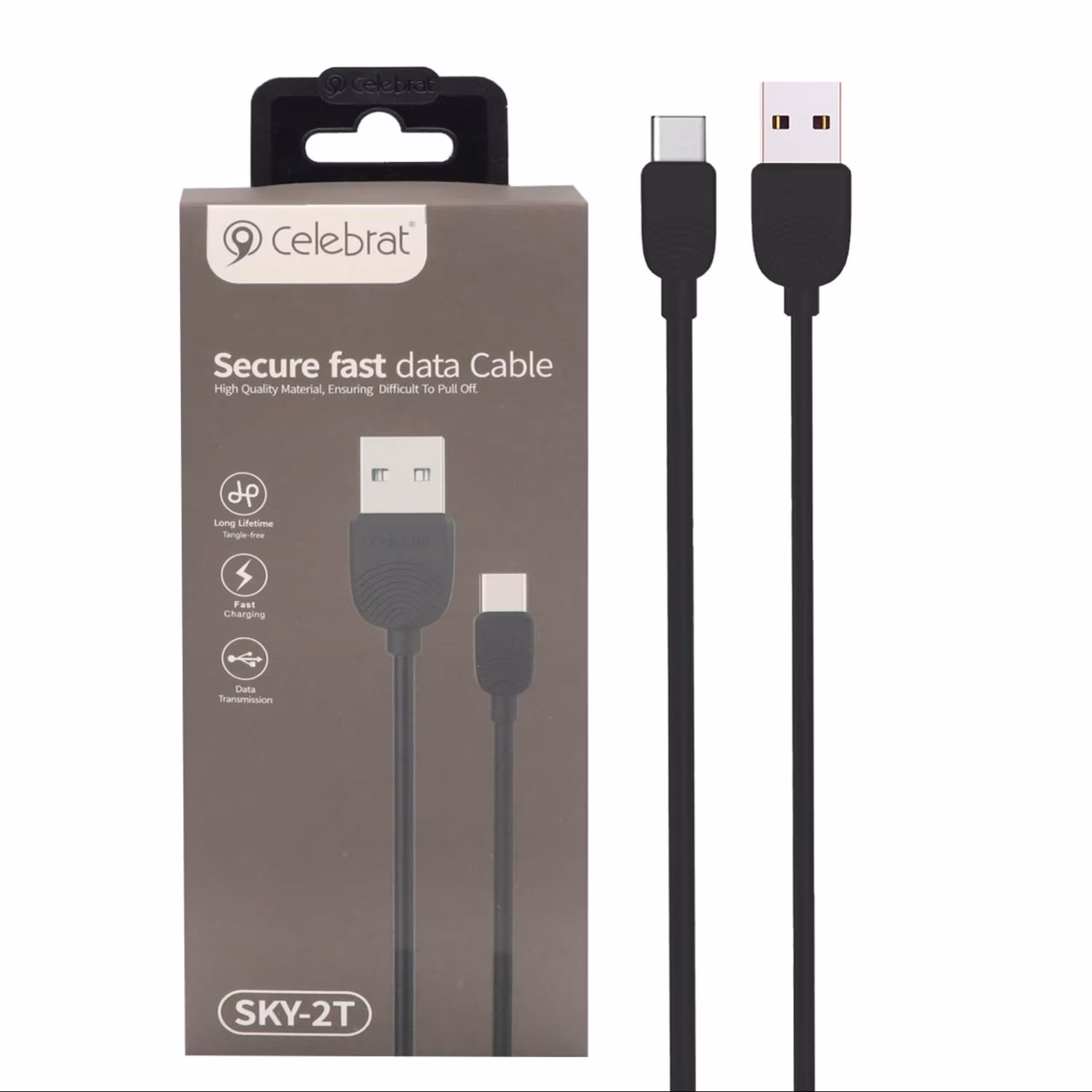 کابل شارژ فست celebrat Type C مدلSKY-2T مشکی-CH