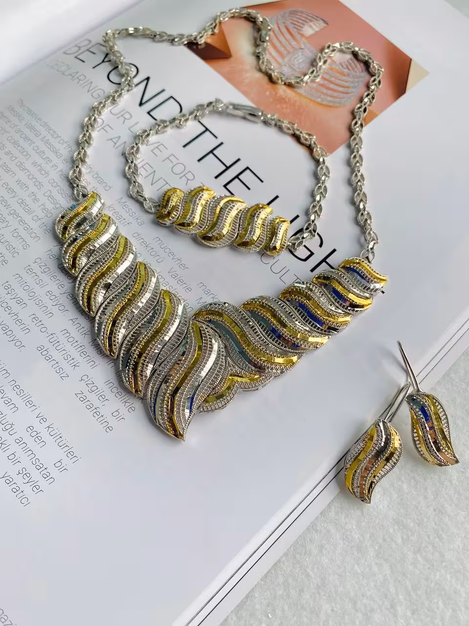 سرویس نقره تراش جواهری زنانه کد 60019