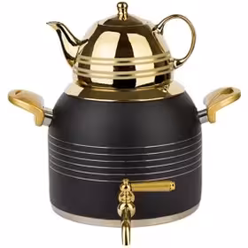 کتری و قوری  5 لیترطرح ترک مشکی طلایی  (NEZAZ) کد 3029