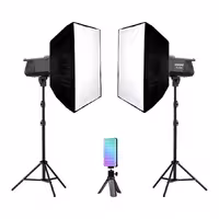 کیت ویدیو لایت PL-400 با نور بکگراند RGB و سافت باکس B-kit25