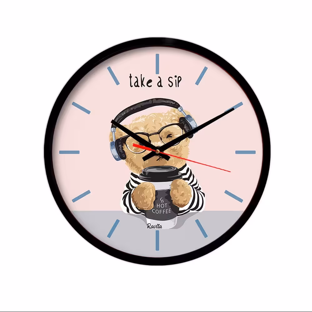 ساعت رومیزی راویتا مدل تدی کد 3434 در رنگ های مشکی و سفید