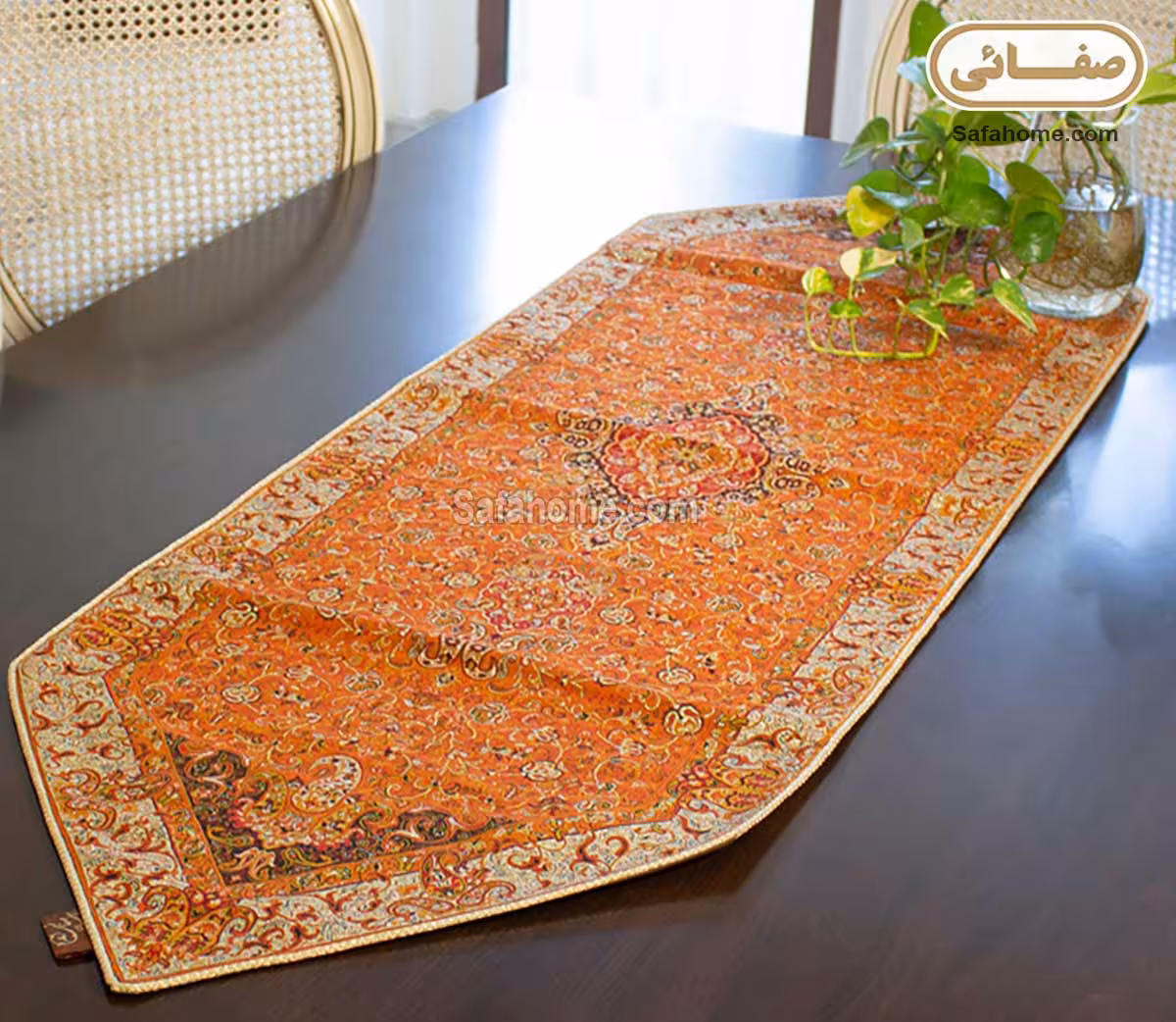 رومیزی رانر ترمه هاشمی کد 19 پرتقالی