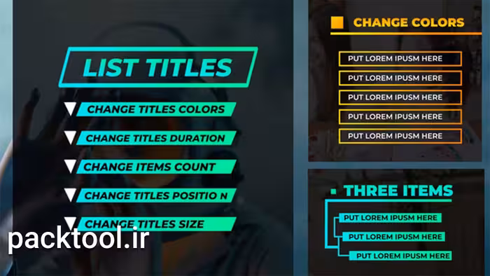 دانلود پروژه آماده داوینچی ریزالو تایتل های لیستی List Titles - پک تول