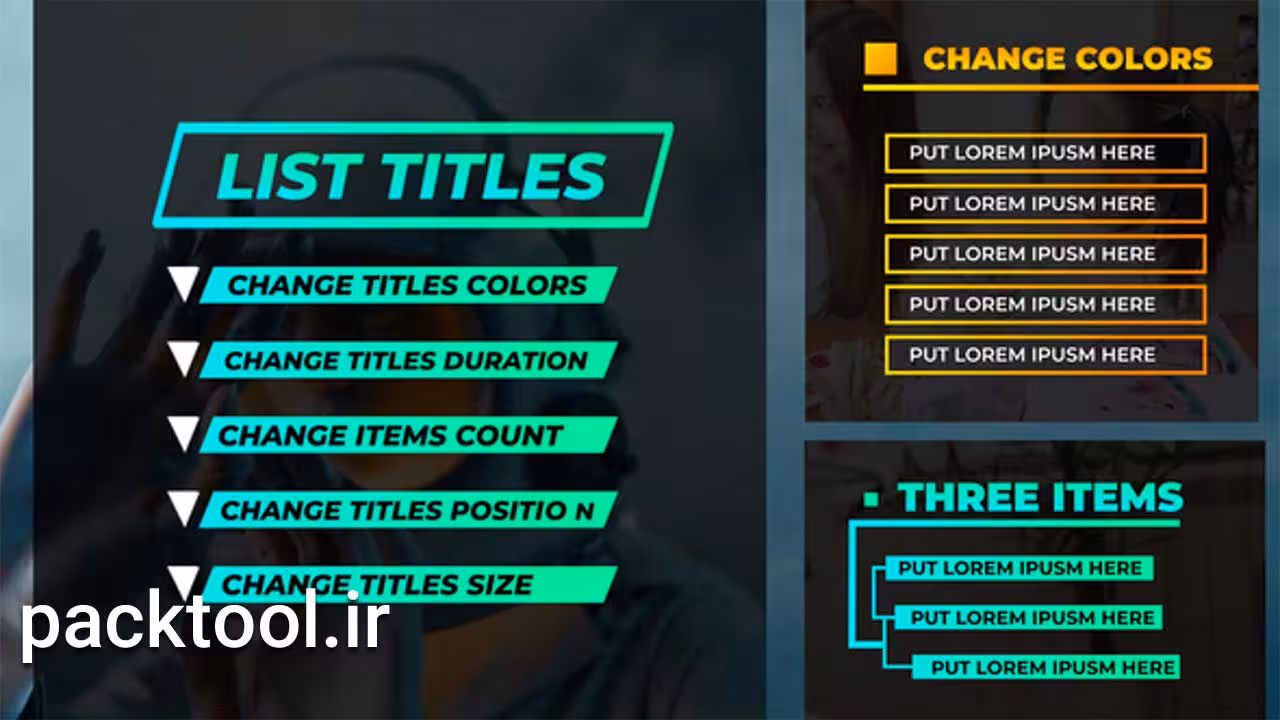 دانلود پروژه آماده داوینچی ریزالو تایتل های لیستی List Titles - پک تول