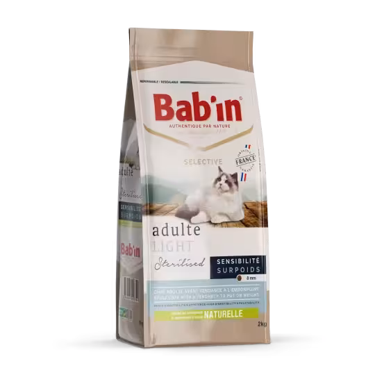غذای خشک گربه بالغ Light Sterilise مرغ برند Babin بابین 2 کیلویی