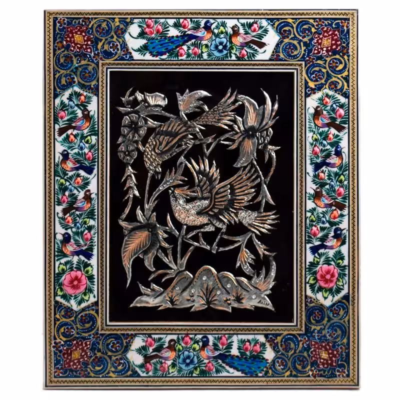 تابلو خاتم کاری و مس قلمزنی سایز 28در34 اعلا