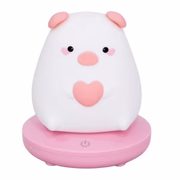 چراغ خواب سیلیکونی شارژی مدل ضربه ای طرح خوک