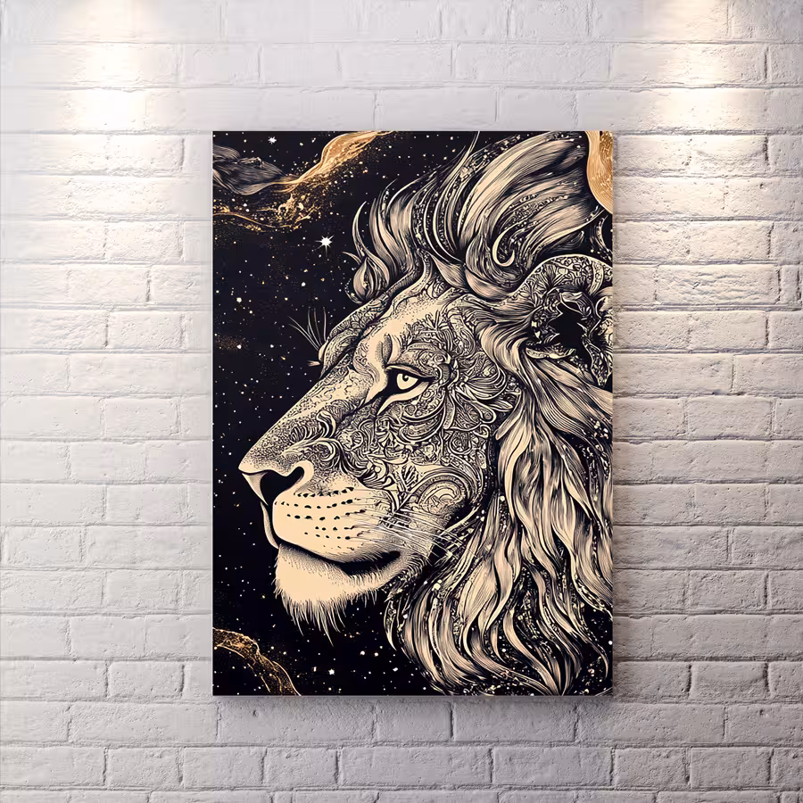 تابلو دکوراتیو خفن طرح شیر HQs-3443