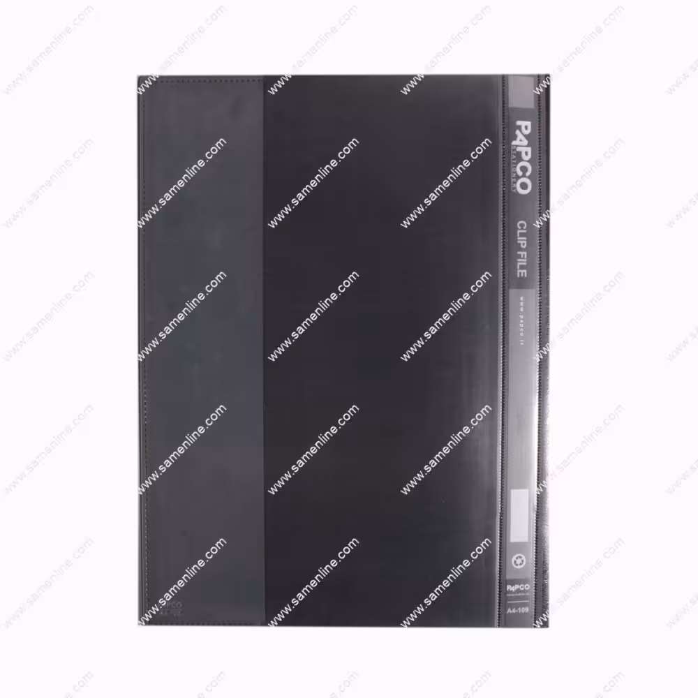 پوشه فنر دار پلاستیکی پاپکو رنگ مشکی a4-109