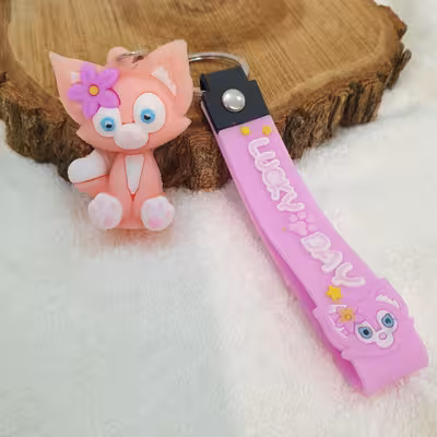 جاکلیدی مدل سیلیکونی طرح گربه گل به سر کد DB20