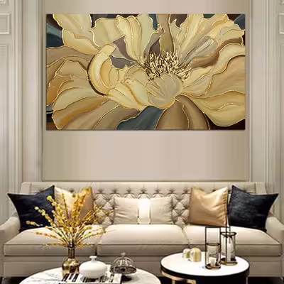 تابلو نقاشی ورق طلا طرح گل عروس نقش برجسته کد 290