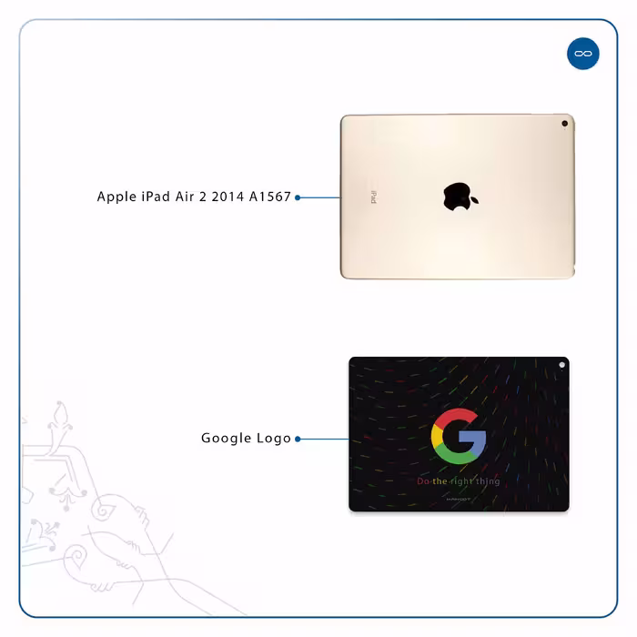 برچسب پوششی ماهوت مدل Google-Logo مناسب برای تبلت اپل iPad Air 2 2014 A1567
