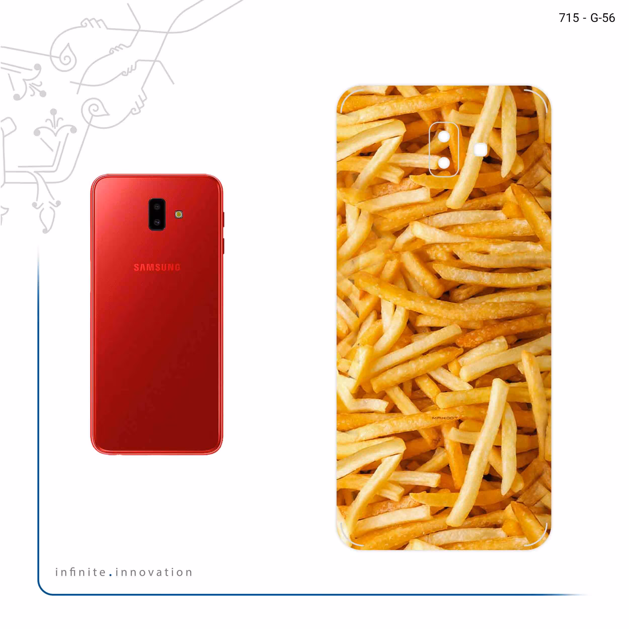 برچسب پوششی ماهوت مدل French fries مناسب برای گوشی موبایل سامسونگ Galaxy J6 Plus