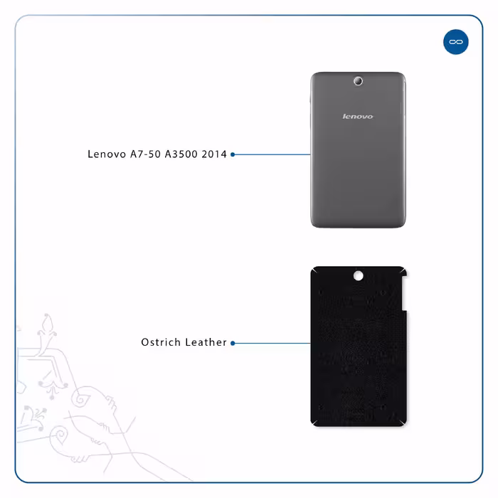 برچسب پوششی ماهوت مدل Ostrich-Leather مناسب برای تبلت لنوو A7-50 A3500 2014
