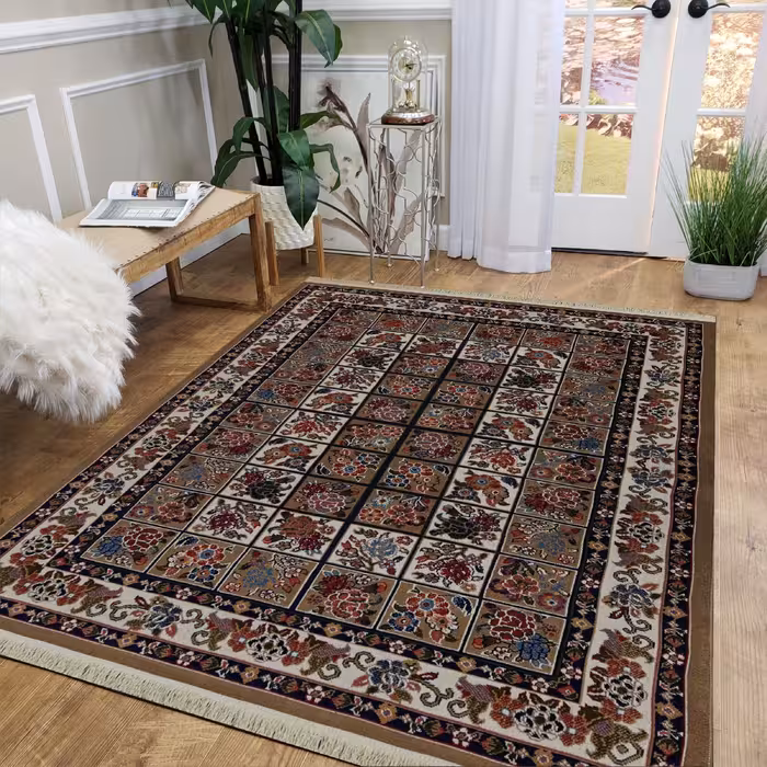 گلیم ماشینی جزیره طرح گلنوش مدل BE-8-V0