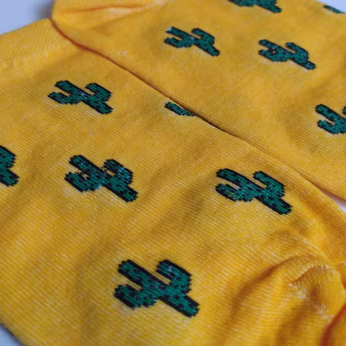 جوراب مدل بدون ساق طرح کاکتوس کوچولو