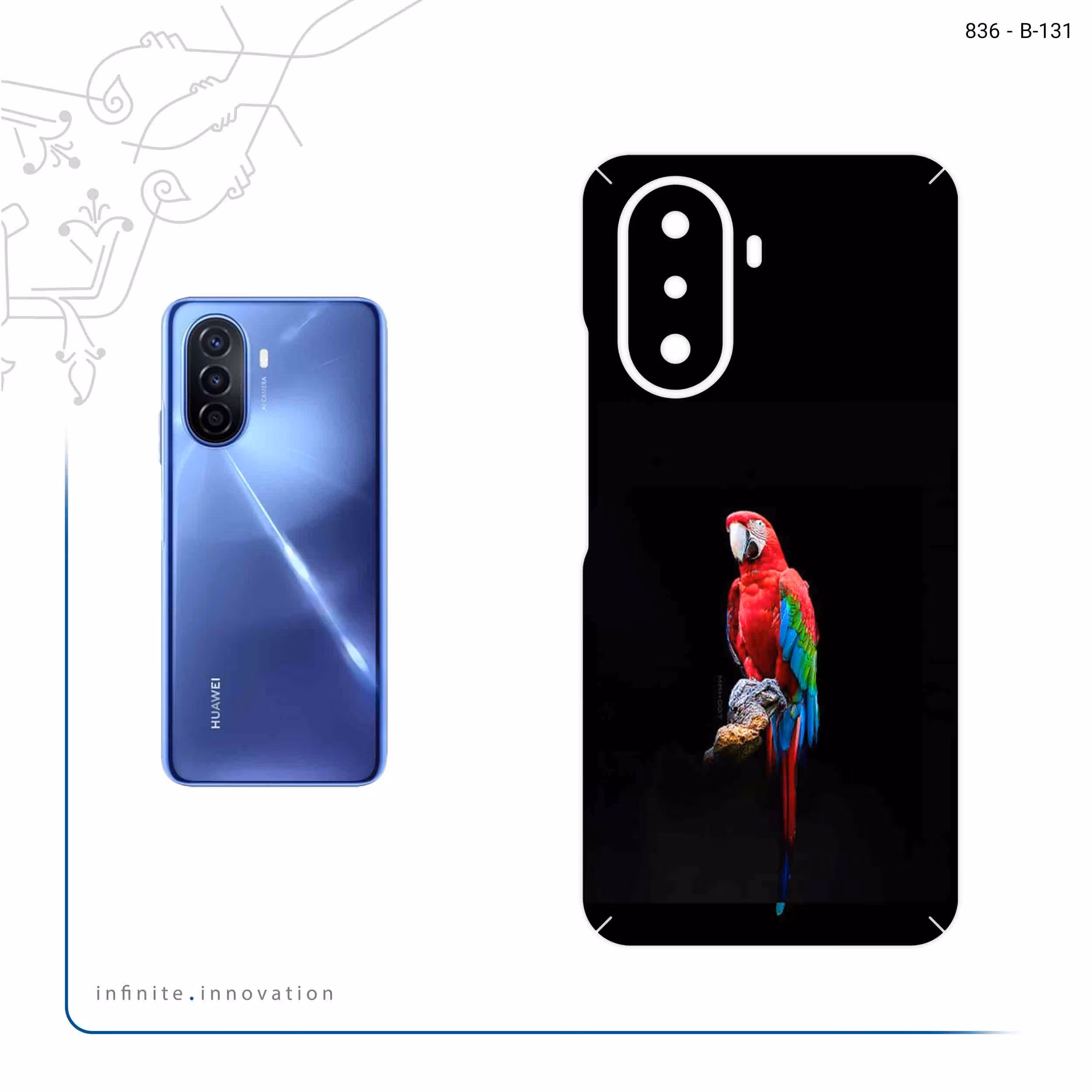 برچسب پوششی ماهوت مدل Parrot مناسب برای گوشی موبایل هوآوی Nova Y70