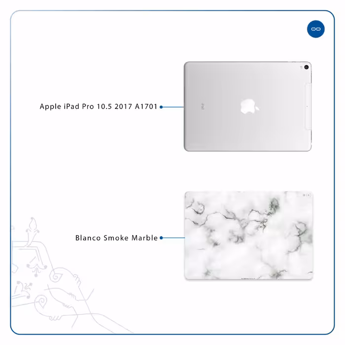 برچسب پوششی ماهوت مدل Blanco-Smoke-Marble مناسب برای تبلت اپل iPad Pro 10.5 2017 A1701