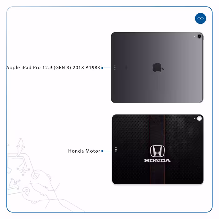 برچسب پوششی ماهوت مدل Honda Motor مناسب برای تبلت اپل iPad Pro 12.9 (GEN 3) 2018 A1983