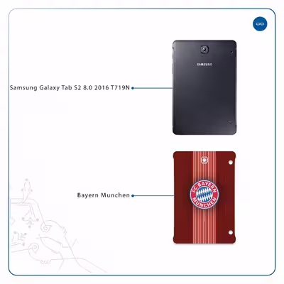 برچسب پوششی ماهوت مدل Bayern-Munchen مناسب برای تبلت سامسونگ Galaxy Tab S2 8.0 2016 T719N