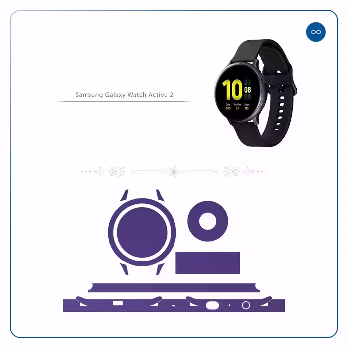 برچسب ماهوت طرح Matte-BlueBerry مناسب برای ساعت هوشمند سامسونگ Galaxy Watch Active 2 44mm