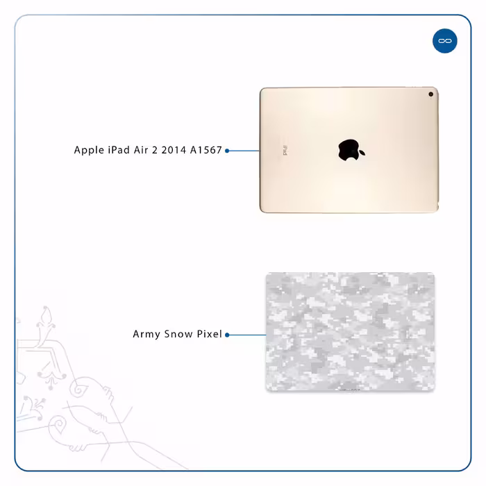برچسب پوششی ماهوت مدل Army-Winter-Pixel مناسب برای تبلت اپل iPad Air 2 2014 A1567