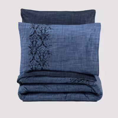 سرویس ملحفه کاتن باکس مدل Plain Sooty Denim دو نفره 4 تکه