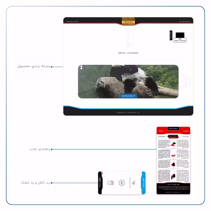 برچسب پوششی ماهوت مدل Panda مناسب برای تبلت اپل iPad Pro 11 2018 A1980